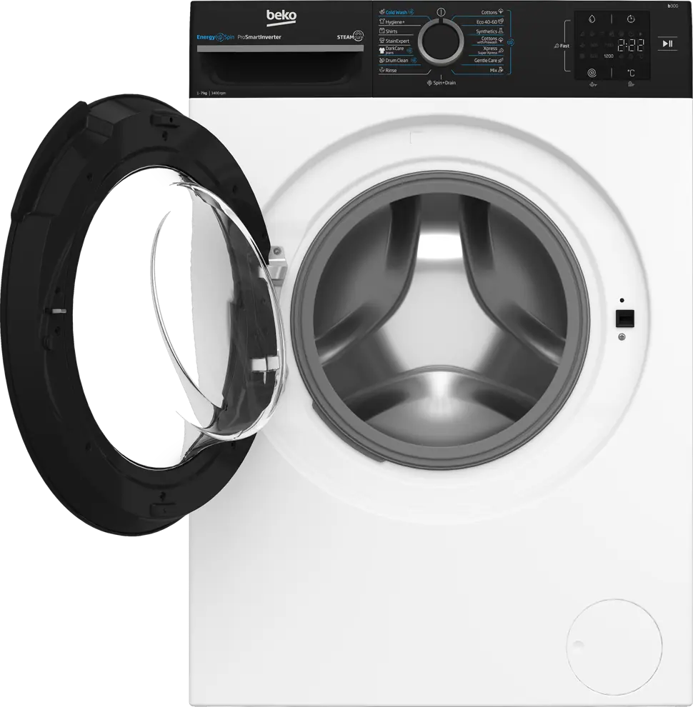 Beko BM3WFSU37413WPBB1 elöltöltős keskeny mosógép kép 3