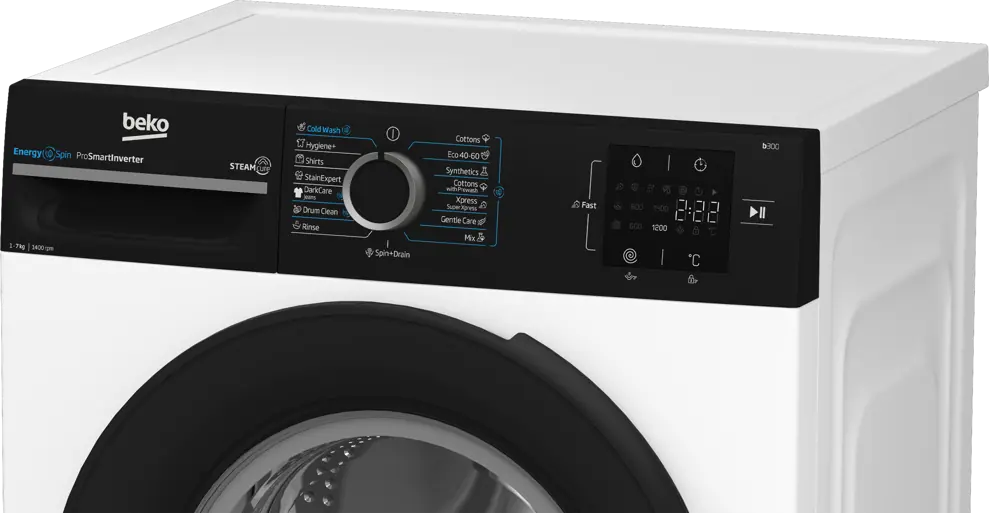 Beko BM3WFSU37413WPBB1 elöltöltős keskeny mosógép kép 7