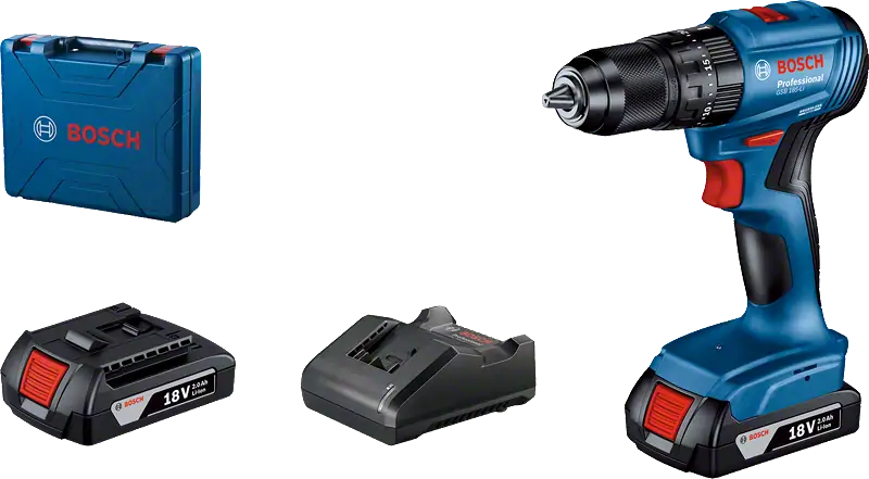 Bosch 06019K3100 GSB 185-Li akkus ütvefúró-csavarozók (2x GBA 18V 2,0Ah akkuval + GAL 18V-20 töltővel) Fő kép