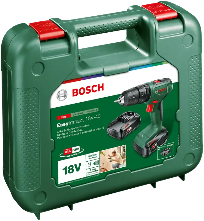 Bosch 06039D8108 EasyImpact 18V-40 (2x 2,0Ah) + AL18V-20 Akkus ütvefúró-csavarozó  kép 3