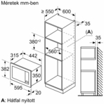 Bosch BFL623MB4 Beépíthető mikrohullámú sütő kép 8