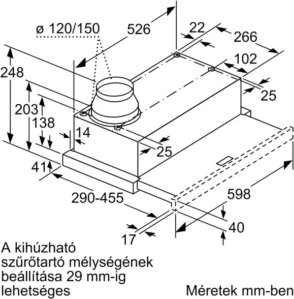 Bosch DFL064W53 kihúzható páraelszívó kép 12