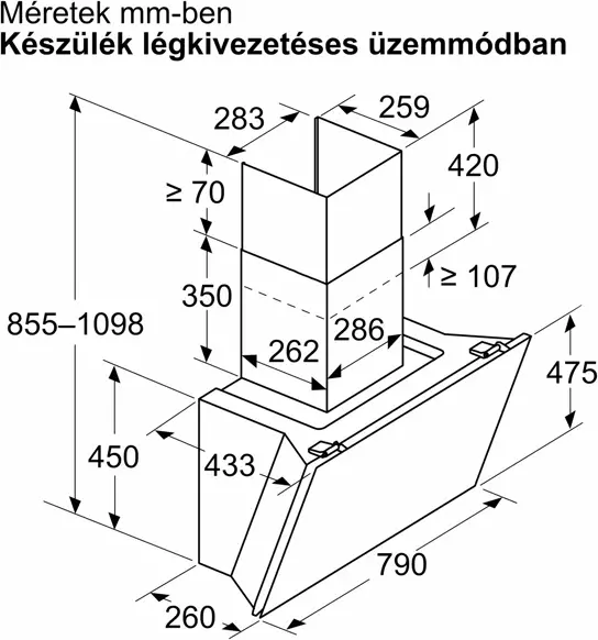 Bosch DWK81AN60 Falra szerelhető páraelszívó kép 13