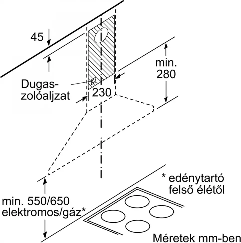 Bosch DWP66BC50 Kürtős páraelszívó kép 8