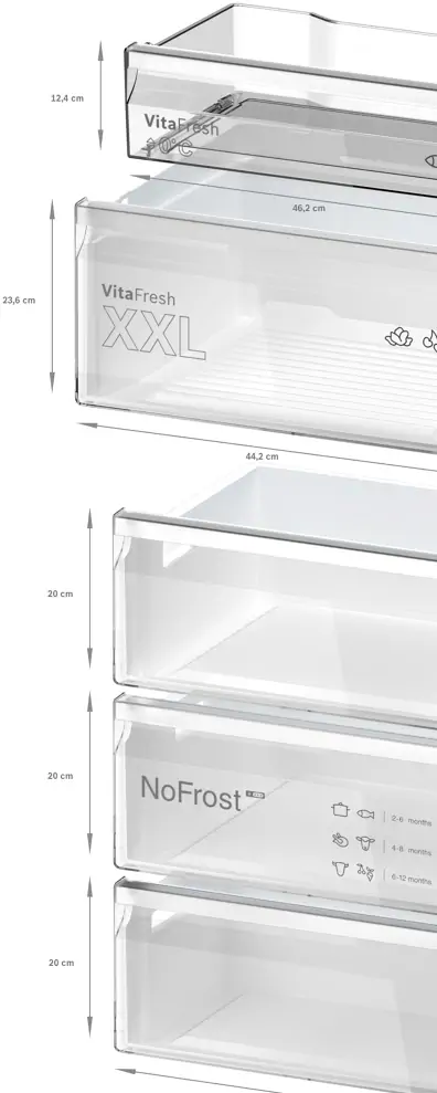 Bosch KGN39OCAF alulfagyasztós hűtőszekrény kép 2