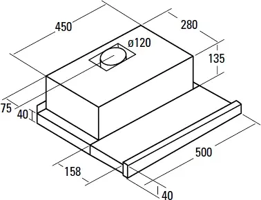 Cata TF-5250 WH/L (2 motoros) kihúzható páraelszívó kép 2