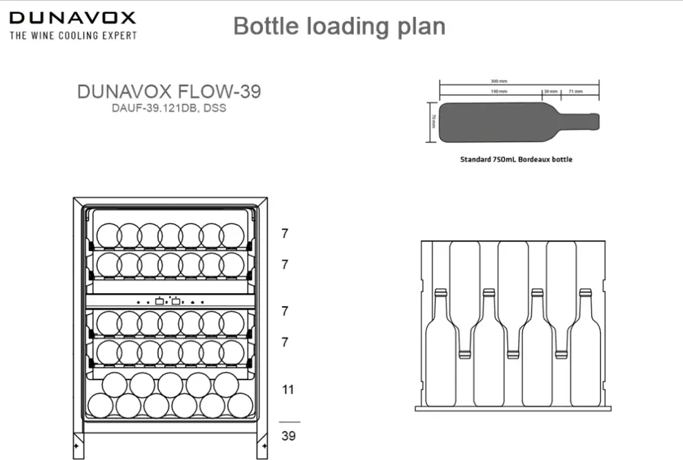 Dunavox DAUF-39.121DB beépíthető borhűtő kép 3
