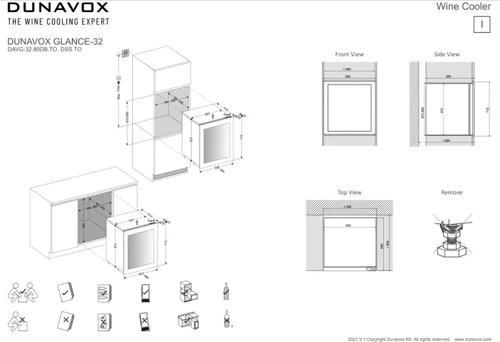 Dunavox DAVG-32.80DB.TO beépíthető borhűtő kép 3