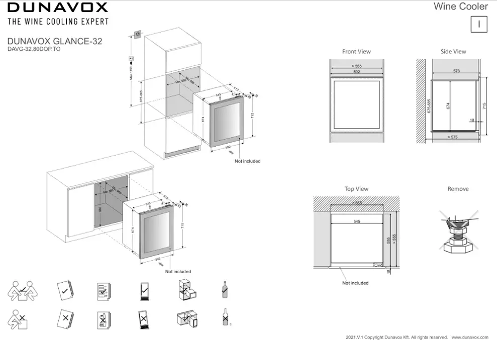 Dunavox DAVG-32.80DOP.TO beépíthető borhűtő kép 3