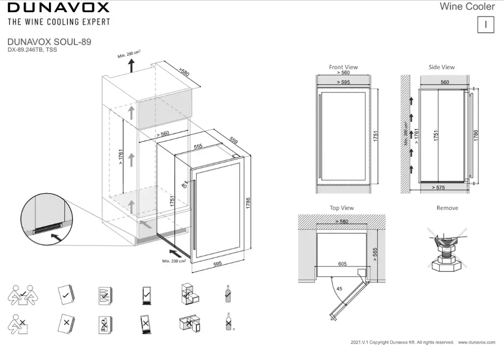 Dunavox DX-89.246TB beépíthető borhűtő kép 5