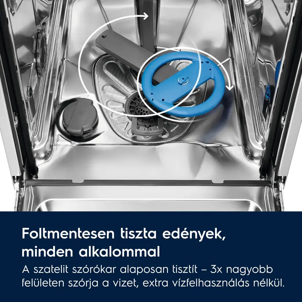 Electrolux EEG63430L GlassCare 700 Beépíthető keskeny mosogatógép, 45 cm AirDry MaxiFlex kép 3