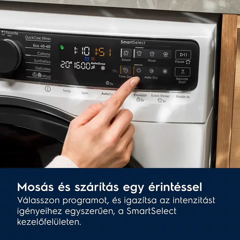 Electrolux EW7W5697QE SteamCare 700 Mosó-szárító gép gőzprogrammal kondenzációs szárítás kép 2