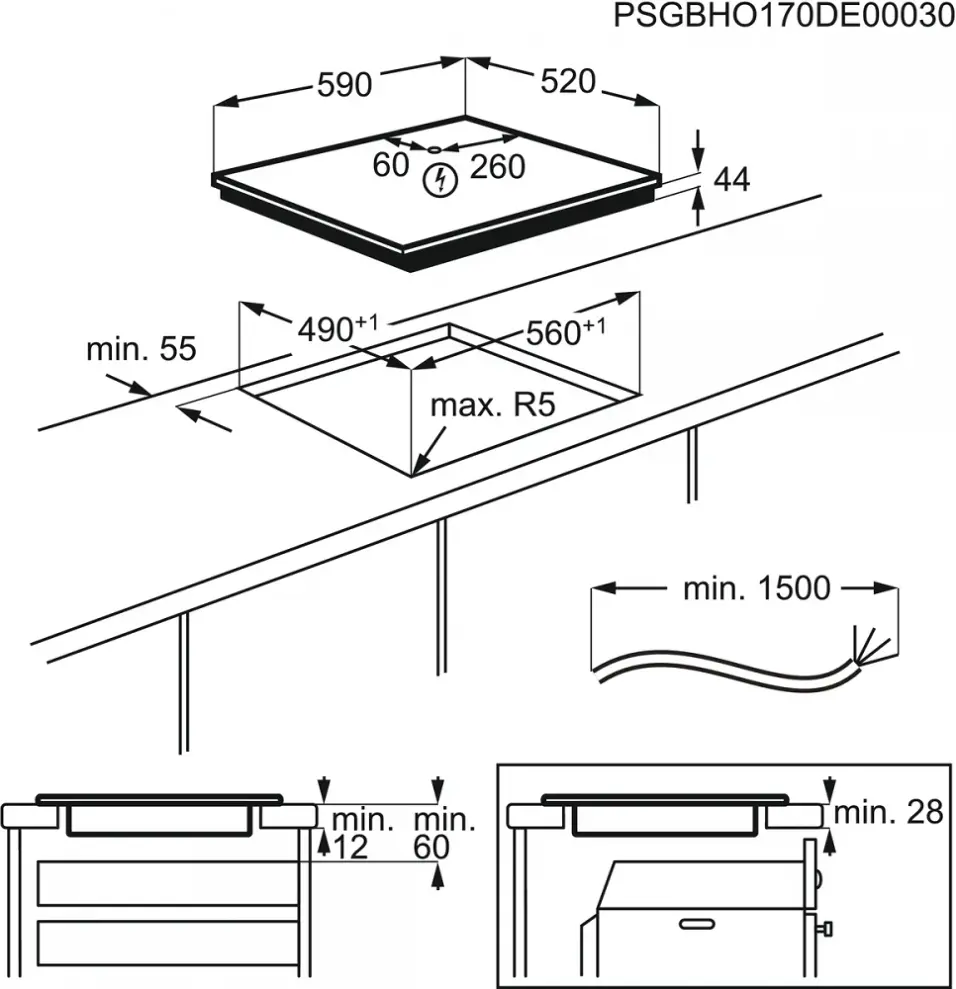 Electrolux LIR60433B Indukciós főzőlap kép 2