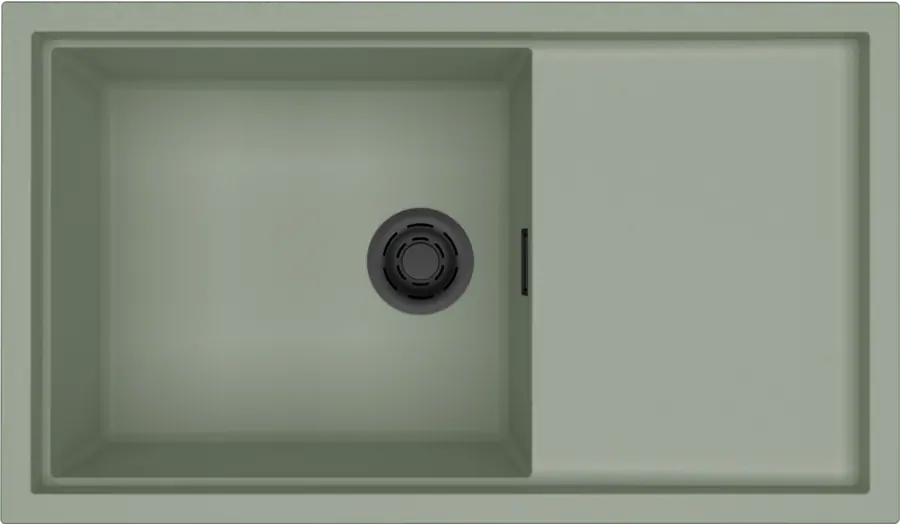 Elleci Sintesi 410 K82 Sage Green fekete tartozékokkal Keratek mosogatótálcák Fő kép