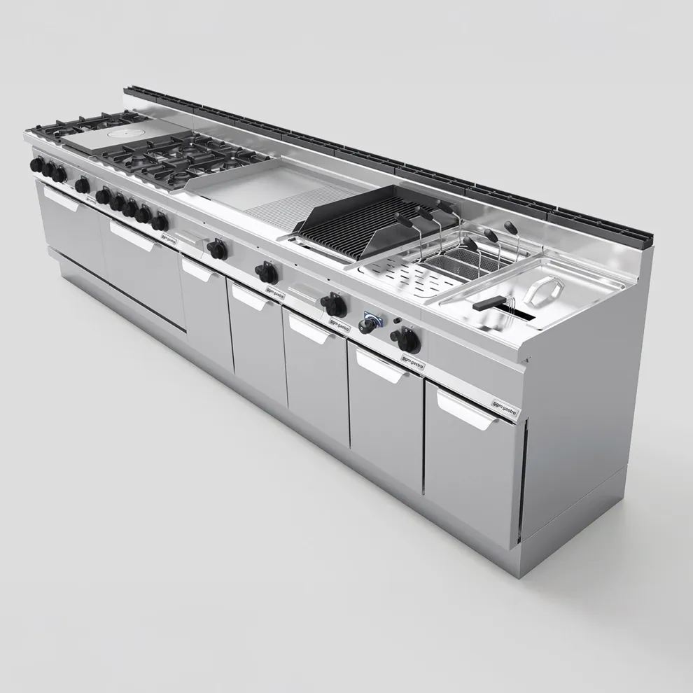 Ggm gastro EGB879P Elektromos rostlap - 9,6 kW - Sima - Sütőfelület: 795x500 mm - asztali - nyitott tárolóval - Professzionális kép 8