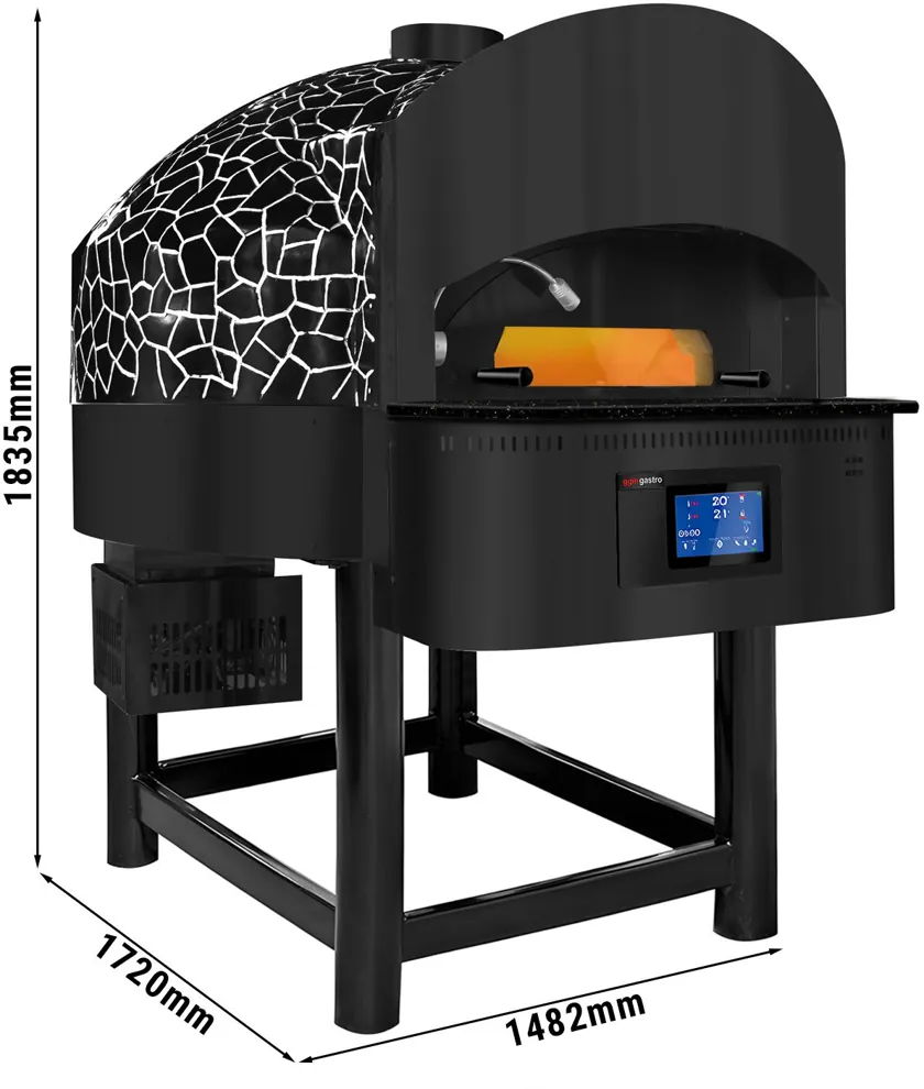 Ggm gastro STPOE930N Gázos pizzakemence - 1482x1720x1835 mm - 9x Ø 30 cm - max. 400 °C - érintőkijelzős - 130 pizza/óra kép 2