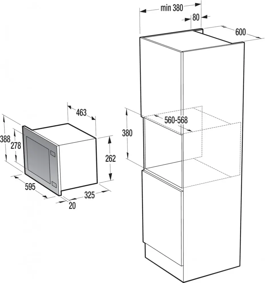 Gorenje BM235CLI beépíthető mikrohullámú sütő kép 2