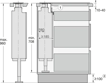 Miele DAD 6880 LEVANTAR AMBIENT OBSZIDIáNFEKETE pultba építhető páraelszívó kép 7