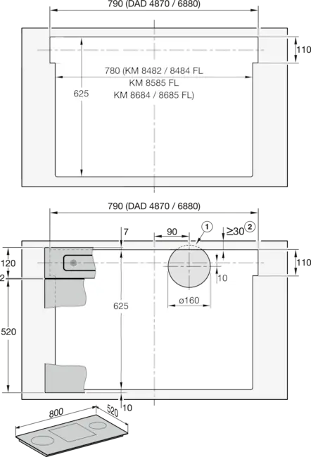Miele DAD 6880 LEVANTAR AMBIENT OBSZIDIáNFEKETE pultba építhető páraelszívó kép 10