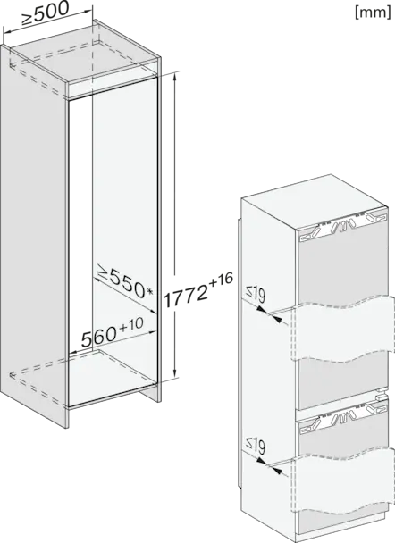 Miele KFN 7795 C beépíthető alulfagyasztós hűtőszekrény kép 5