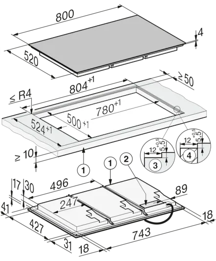 Miele KM 8685 FL beépíthető indukciós főzőlap kép 5