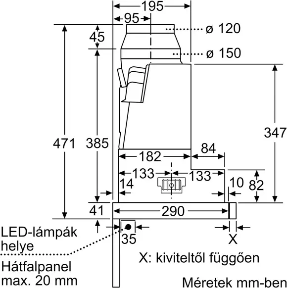 Neff D46ML54X1 Beépíthető páraelszívó kép 7