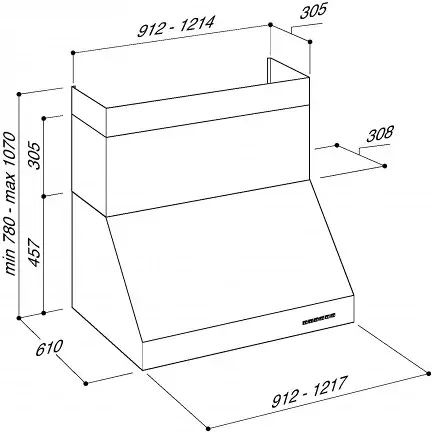 Sirius SL-109 TW 120 cm 2 motor kürtős páraelszívó kép 2