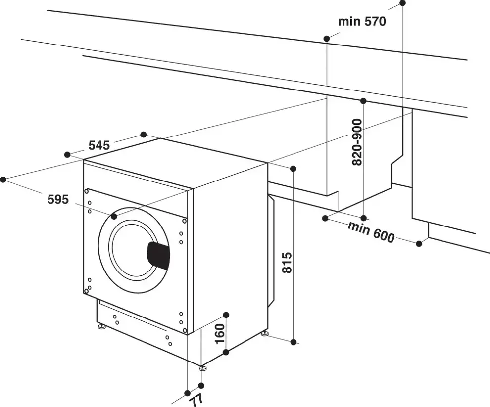 Whirlpool BI WDWG 751482 EU N beépíthető mosó-szárítógép kép 14