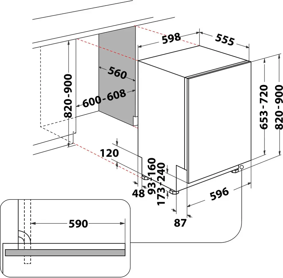 Whirlpool W8I HT40 T beépíthető mosogatógép kép 12