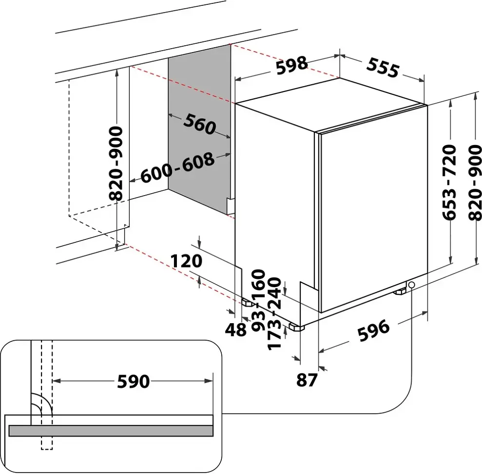 Whirlpool WIO 3T133 PLE beépíthető mosogatógép kép 12