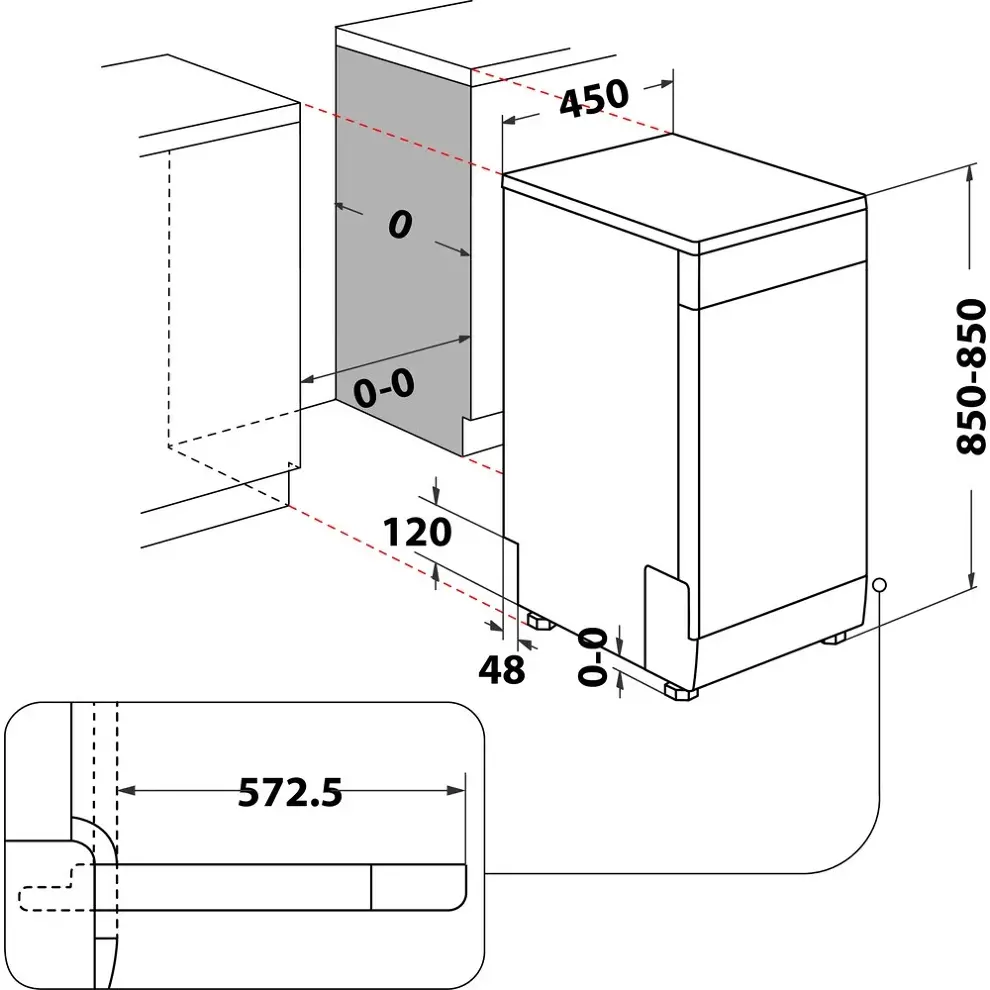 Whirlpool WSFO 3O34 PF X szabadonálló keskeny mosogatógép kép 11