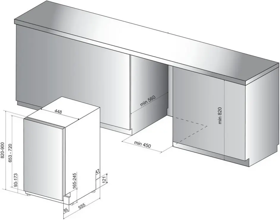 Whirlpool WSIP 4O23 PFE beépíthető keskeny mosogatógép kép 2
