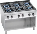 Ggm gastro GHB199H Ipari gáztűzhely - 900-as - összteljesítmény: 53,5 kW - 6 égős - nyitott tárolórésszel - főzősorba illeszthető Fő kép