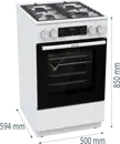Gorenje GKS5C75WF kombinált tűzhely kép 8