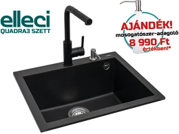 Elleci QUADRA 105 G40 Nero G40 nero (QUADRA3SZETT) Gránit mosogatótálcák kép