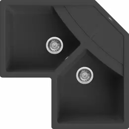 Elleci Unico Corner G40 nero (LGUCOR40) Gránit mosogatótálcák kép
